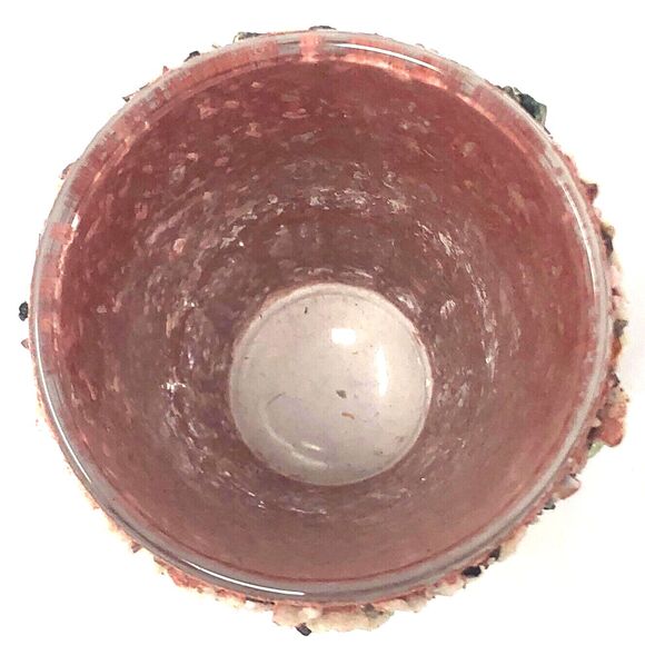 Gravel Art Salt & Pepper Shaker 60s Souvenir Red Lids + Bonus Toothpick Holder - Picture 7 of 12